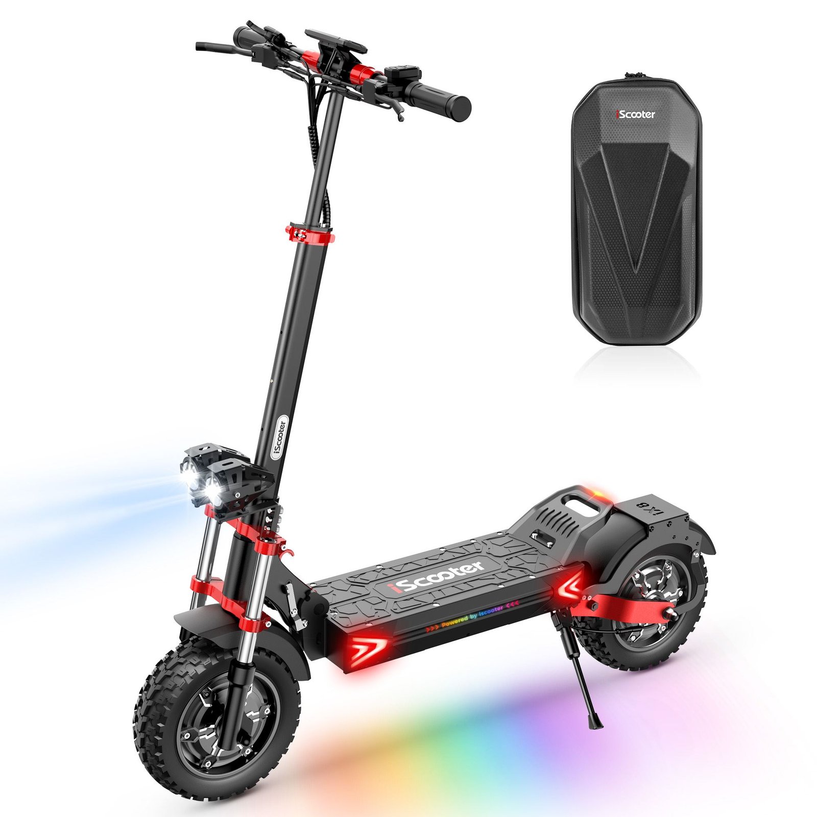 27441398-1505-3756-1.jpg Patinete eléctrico iScooter iX8 (65-70 km, 1200 W*2, 48 V, 20 Ah, neumáticos de 12 pulgadas, doble tracción, 4 velocidades ajustables, 150 kg, con bolsa y pantalla) - Imagen 1